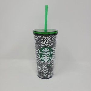 Starbucks 2020 Halloween Green Glow in The Dark Bat Pumpkin Tumbler Skull 12oz